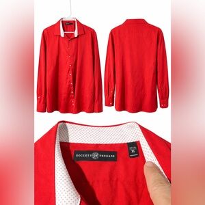 Society of Threads Red Button-Up Dress Shirt XL 17–17.5